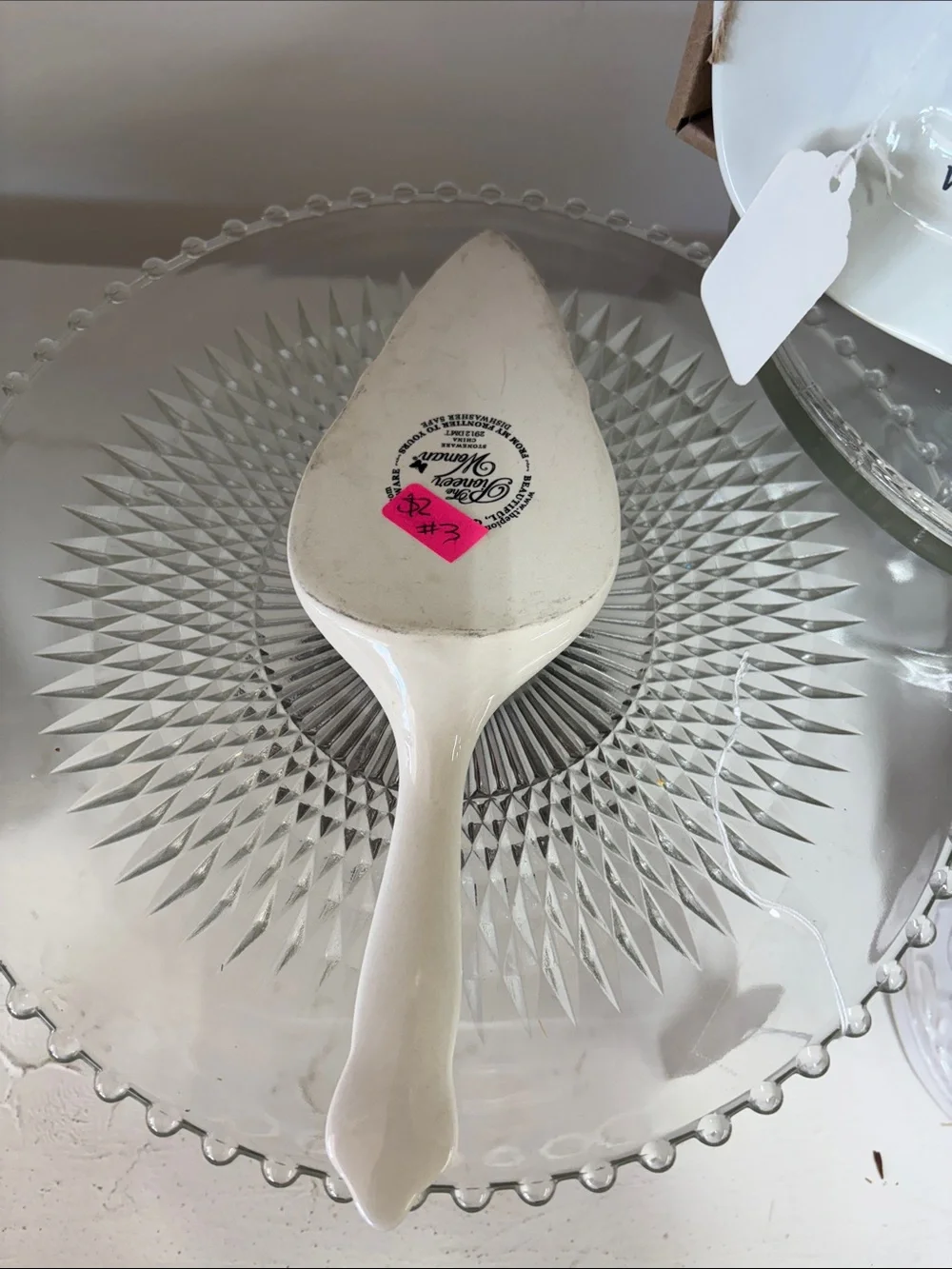 The Pioneer Woman Teal Floral Ceramic Cake Server